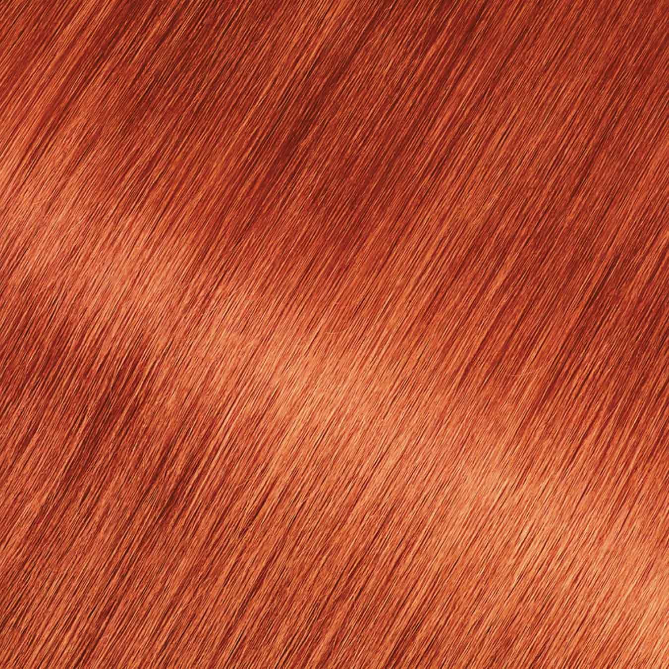Hair Swatch of Olia Bold 7.45 - Intense Fire Ruby.